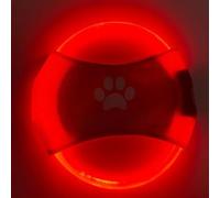 FYDTOP 2pcs-Dog Training LED Luminous Frisbee, TPU Non toxic Soft Rubber Teeth Grinding and Biting Resistant, Rechargeable Luminous Pet Puzzle Outdoor Throwing Toy, Suitable for All Dogs (Red)