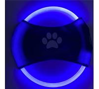 FYDTOP 2pcs-Dog Training LED Luminous Frisbee, TPU Non toxic Soft Rubber Teeth Grinding and Biting Resistant, Rechargeable Luminous Pet Puzzle Outdoor Throwing Toy, Suitable for All Dogs (Blue)
