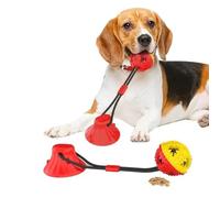 FYDTOP Dog Molar Bite Toy with Suction Cup Interaction Dog Rope Toy Pet Chew Bite Tug Puppy Training Rope for Tugging, Pulling, Chewing, Playing (Red)