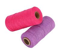 Fydun 2Pcs Weaving Thread Loom Warp Thread 8/4 Warp Yarn Perfect for Weaving: Carpet, Tapestry, Rug, Blanket or Pattern (Rose Red+Purple)