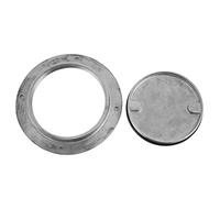 Fydun 4-Inch 316 Stainless Steel Deck Plate Access Cover for Marine Use | Round Deck Plate, Polished Finish, Includes Key, Ideal for Yacht and Boat Access