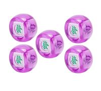 Fydun 5 Pack of Mahjong Wind Direction Dice - South West North Sphere Dice for Board Games and Casual Entertainment (Transparent Purple)