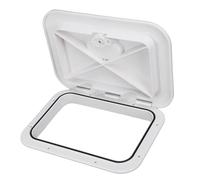 Fydun Boat Deck Cover Marine Deck Access Boat Access Door White Plastic Rectangular Cover for Flat Bottom Boats Small Boats Sailboats Yachts with Easy Installation