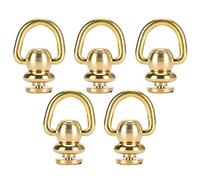 Fydun Brass Rivets 5 Sets D Ring Nail Chicago Metal Stud and Screw for Leather Craft Perfume Bell Gold, 10x5mm