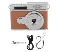 Fydun Compact 1080P Keychain Camera Wide Angle Lens Type C for Recording Campus Life Festival Celebrations (Brown)