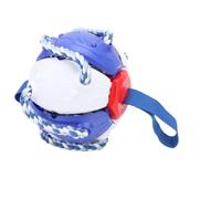 Fydun Durable Dog Toy Ball with Rope - Interactive Chew Ball for Aggressive Chewers - Ideal for Outdoor Training & Exercise (Blue)