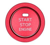 Fydun Engine Start Ring Stickers, 2 Pcs Aluminum Alloy Engine Start Stop Button Trim Cover Key Ignition Starter And Knob Ring For Car Interior(Red)