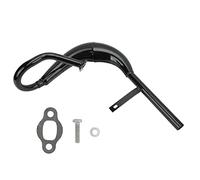 Fydun Fat Belly Exhaust Muffler Pipe Black Iron Gas Engine Muffler Exhaust Pipe for 2-Stroke Engine Motor Motorized Bike Exhaust