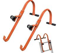 Fydun Fydun 2 Heavy Duty Ladder Roof Hooks with Wheel - 500lbs Acity Steel Stabilizer for Safe Climbing, Anti Slip T Bar, for Various Ladder Types