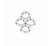 Fydun Fydun Premium Aluminum M12 Wheel Nuts with 17mm Spanner for 1/8 RC Cars - 4 Pack, Enhanced Grip Design (Silver)