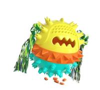 Fydun Interactive Dog Chew Ball Toy - Squeaky Treat Dispensing TPR Ball for Dogs | Engaging Pet Game Tool for Teething & Playtime (Lake Blue (WOOF: Approx. 101.6cm / 40in))