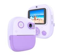 Fydun Kids Instant Print Camera Dual Lens 2.4 Inch IPS Screen 8X Zoom 3 Rolls Thermal Printing Paper (Purple)