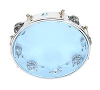 Fydun MBAT Tambourine Adjustable Double Row 10in Percussion Jingles Instrument for PartyTransparent for Families (Blue)