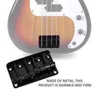 Fydun Metal 4 String Bass Bridge for Electric Bass Guitar Available in Silver, Black, and Gold (Black)