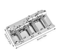 Fydun Metal 4 String Bass Bridge for Electric Bass Guitar Available in Silver, Black, and Gold (Silver)