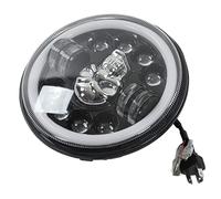 Fydun Motorcycle Headlights, Angel Eye LED Headlight, 12V 7 Inch Universal Round Headlight, Waterproof Auxiliary Headlights White Light Skull Head Pattern Skull Headlight For Motorcycle