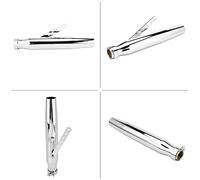 Fydun Motorcycle Muffler Tailpipe Tail Pipe Tip Universal Smooth Power Driving Experience Stainless Steel Retro Design 39-46mm (Electroplated Silver)