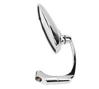 Fydun Motorcycle Rearview Mirrors Oval Motorcycle Mirror Set Universal Mirrors 2pcs Chrome Alloy Tempered Glass Silver with 8mm 10mm Thread for Motorcycles