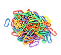 Fydun Plastic Chain Bird Ornaments Plastic CClips Hooks Chain Links Efor Ducational Bird Chewing Ornaments for Families