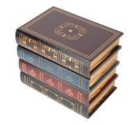 Fydun Storage Box European Style Vintage Decorative Fake Book Storage Box Antique Style Book Boxes Home Office Shelf Decoration (L)