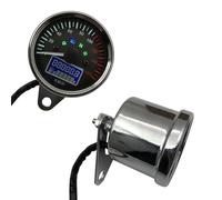 Fydun Universal 12V Motorcycle Digital Speedometer with LED Tachometer & Fuel Gauge Od