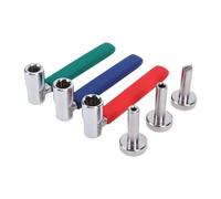 Fydun Valve Clearance Adjustable Wrenches 6 Piece Set, 3 Offset Wrenches 8mm 9mm 10mm with 3 Knurled Knob Tools 3mm 4mm Square Slotted for 4 Stroke Motorcycle ATV ATC