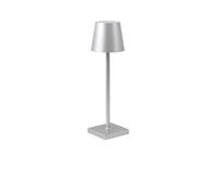 FYDZ Modern Aluminium LED Table Lamp: USB Rechargeable, Touch Control, Ambient Light for Dining, Bar, KTV, Nightstand(Silver)