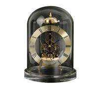 FYDZ Vintage Quartz Clock with Glass Dome - Transparent Desk Clock for Modern Living Room Decor(Golden,Ty2)
