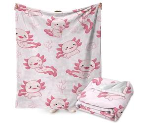 FYDZBSL Axolotl Blanket Super Soft Cozy Fleece Throw Cute Axolotl Themed Design Printed Throw Blankets for Kids, Chair Sofa, Warm Soft Cozy Blanket 40"x60"