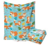 FYDZBSL Fox Blanket Throw Cute Fox Blanket Gift for Kids Soft Warm Fuzzy Throw Blankets Kids or Adults for Crib Bed Couch Chair Four Seasons Living Room Travel Outdoor