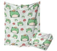 FYDZBSL Frog Blanket Throw, Cartoon Cute Blanket Gift for Kids Soft Warm Fuzzy Throw Blankets Kids or Adults for Crib Bed Couch Chair Four Seasons Living Room Travel Outdoor