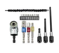 Fyearfly 18Pcs Flexible Drill Bit Set, 105° Right Angle Attachment, Versatile Socket Adapter, Bendable Extension for Tight Spaces