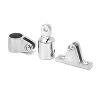 Fyearfly 3-Bow Bimini Top Hinge Mount Jaw Slide Eye End Kit, 316 Stainless Steel, 25mm/1in Diameter, Mirror Polished, Saltwater Resistant, 16 Pcs Set for Marine Boat Caravan