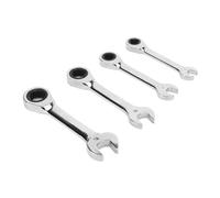 Fyearfly 4pcs Short Ratcheting Wrench Set, 72 Tooth 8mm 9mm 11mm 12mm, Essential for Tight Spaces, Affordable Professional Repair Tool