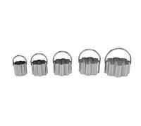 Fyearfly 5 Pcs Cookie Cutters Set with Handle Stainless Steel Biscuit Mould for Easy Baking and Cooking