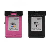Fyearfly 62XL Ink Cartridges, Black and Tri-Colour Multipack for High Yield Vivid Prints, Compatible with OfficeJet & Envy Printing Devices.
