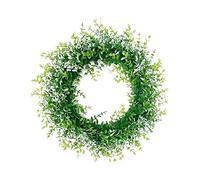 Fyearfly Artificial Eucalyptus Wreath with Baby's Breath 40cm Green Plastic Wreath for Front Door Wedding Home Wall Decor