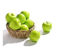 Fyearfly Artificial Green Apples 6-Pack, Realistic Foam Fake Fruits for Home Kitchen Decoration, Photography Props, Food Play Toys