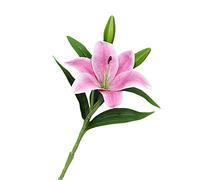 Fyearfly Artificial Lily Flower 38cm Single Stem Cloth Faux Lily for Home Decor Wedding Centerpiece Bouquet Gift