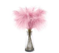 Fyearfly Artificial Pampas Grass Bouquet Faux Dried Flowers 75cm Light Pink Dark Pink Home Wedding Decor Rustic Boho Vase Filler No Maintenance