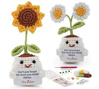 Fyearfly Beginner Daisy Sunflower Crochet Kit - Complete Amigurumi Starter Set with Video Tutorials for Gifts