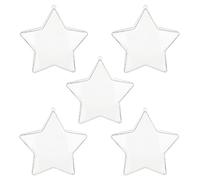 Fyearfly Clear Fillable Star Christmas Ornaments, 5 Pcs 10cm PS Plastic Hanging Decoration for Christmas Tree & Candy Gift Boxes
