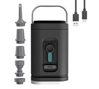 Fyearfly Cordless Air Pump, Portable Electric Compressor with 5 Nozzles, LED Light for Quick Inflation & Deflation, Perfect for Pool, Air Mattress, Airbed, Swimming Rings, Compact & Travel-Friendly
