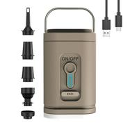 Fyearfly Cordless Air Pump, Portable Electric Compressor with 5 Nozzles, Quick Inflation & Deflation, LED Light, Ideal for Pool, Air Mattress, Airbed, Swim Rings