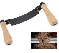 Fyearfly Draw Shave Knife, Straight Type Steel Blade Wooden Handle, High Hardness Polished Safe Durable Draw Shave Tool Accurate Control for Log Wood Furniture