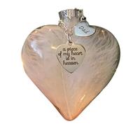 Fyearfly Feather Heart Memorial Ornament "A Piece of My Heart is in Heaven" Christmas Tree Hanging Decor Remembrance Gift