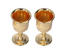 Fyearfly Golden Goblet ?2Pcs European High Grade Golden Retro Ornaments for Traveling Decoration Collection