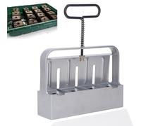 Fyearfly Handheld Soil Blocker, 4Grids Stainless Steel Soil Block Maker Manual Extruded Mold Garden Seedling Micro Soil Blocker Set, for Greenhouse Planting,Outdoor Plugs