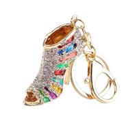 Fyearfly High Heel Keychain, 1pc 5 * 4.5cm Crystal Shoe Charm Rhinestone High Heels Keyring Pendent Gift With Lobster Clasp, for Girl Women Purse Charm Handbag Backbag (Colorful)