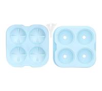 Fyearfly Ice Ball Maker Mold 4-Hole Silicone Sphere Tray with Lid, DIY Ice Sphere Mold for Cocktails, Whiskey, Easy Release, Durable and Reusable